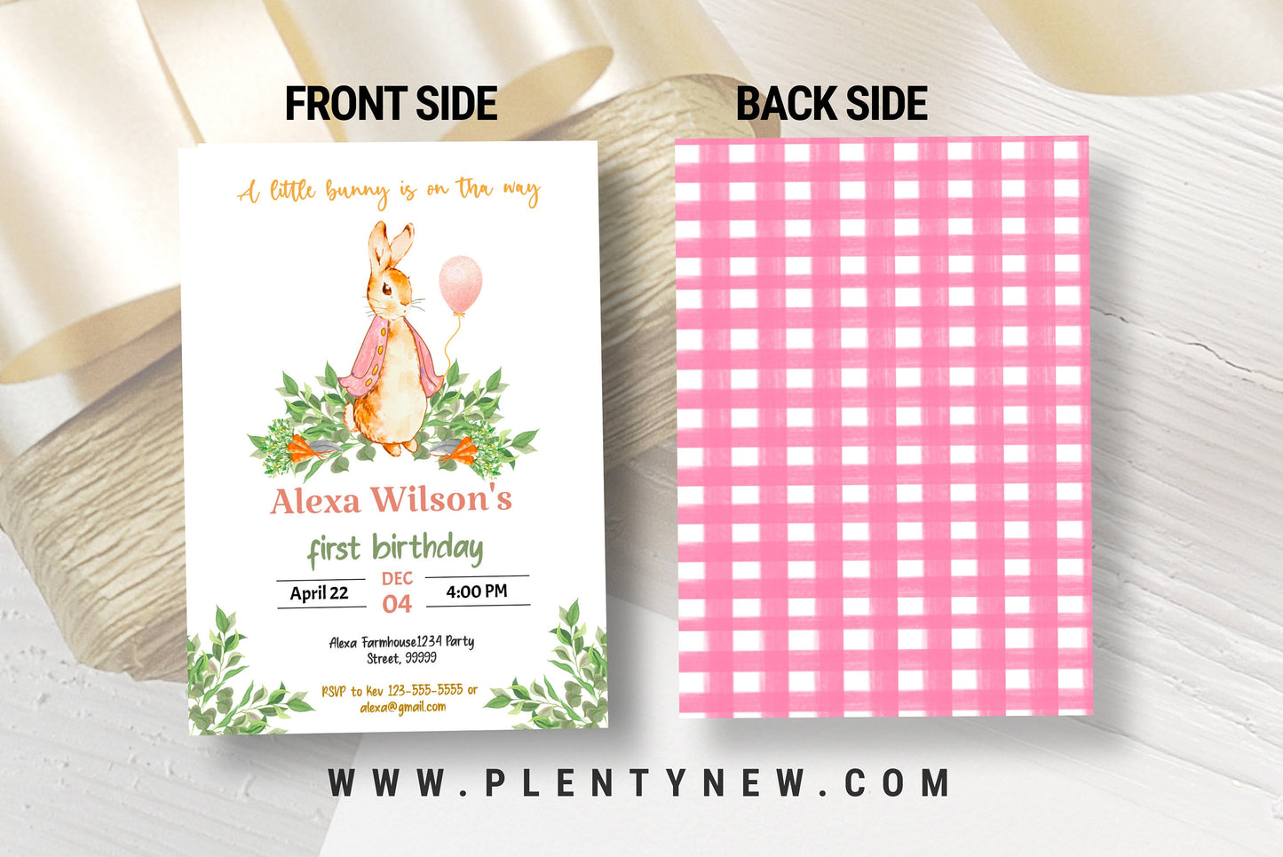 EDITABLE Peter Rabbit Baby Shower Invitation, Rustic Bunny Watercolor Invite, Spring Garden, Pink Balloon Girl Party, Instant Download, PR