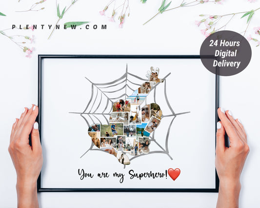 Custom Superhero Dad Photo Collage, Personalized Father's Day Gift Superhero Daddy gift Christams Birthday Gift for Father Father's Day gift
