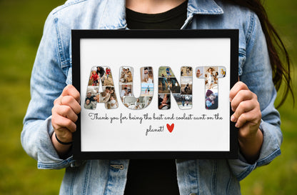 Custom Aunt Photo Collage, Printable Photo Gift for Aunt Personalized Cool Aunt Gift from Niece Nephew Aunt Birthday Gift Aunt Birthday gift