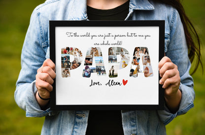 Personalized Papa Photo Collage, Customized Father's Gift, Daddy Photo Collage, Gift For Papa, Father Day Photo Collage Dad Collage Dad gift