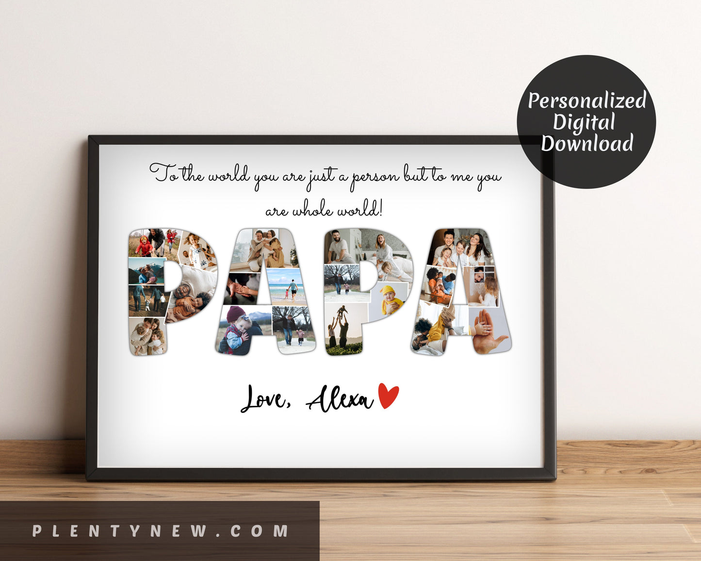 Papa Photo Collage Customized Father's Gift Dad Photo Collage Gift For Papa Printable Father Day Photo Collage Dad Collage Dad birthday gift