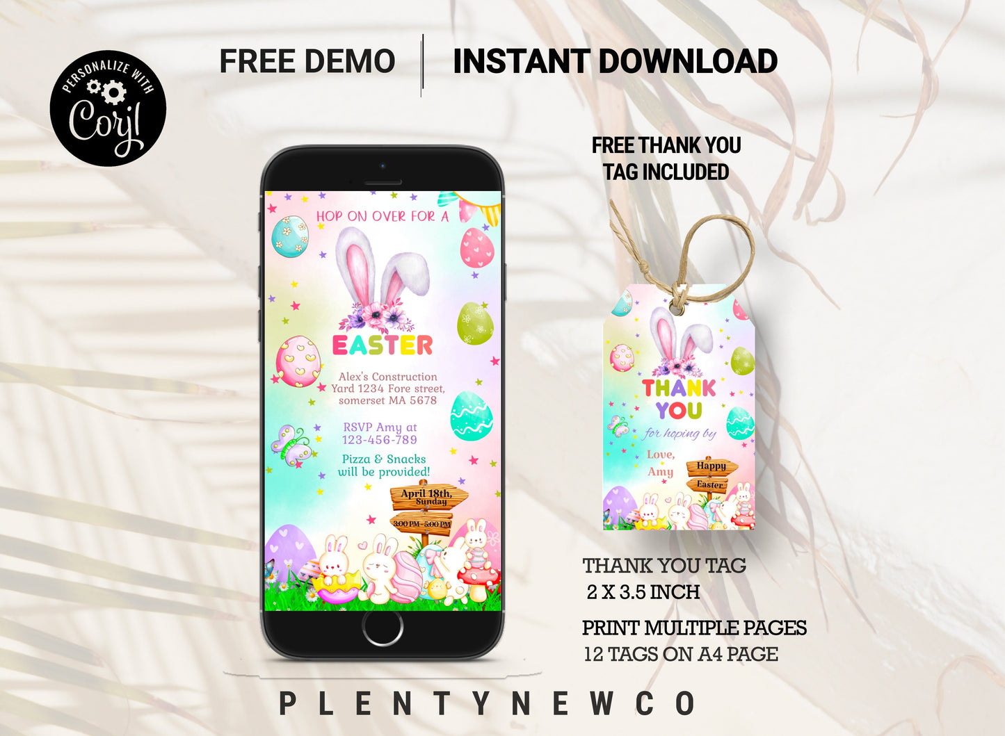 Editable Easter Egg Hunt Electronic Invitation Template, Easter Egg Hunt Phone Invitation, Easter Egg Hunt Invitation, Easter Egg Invite, EG