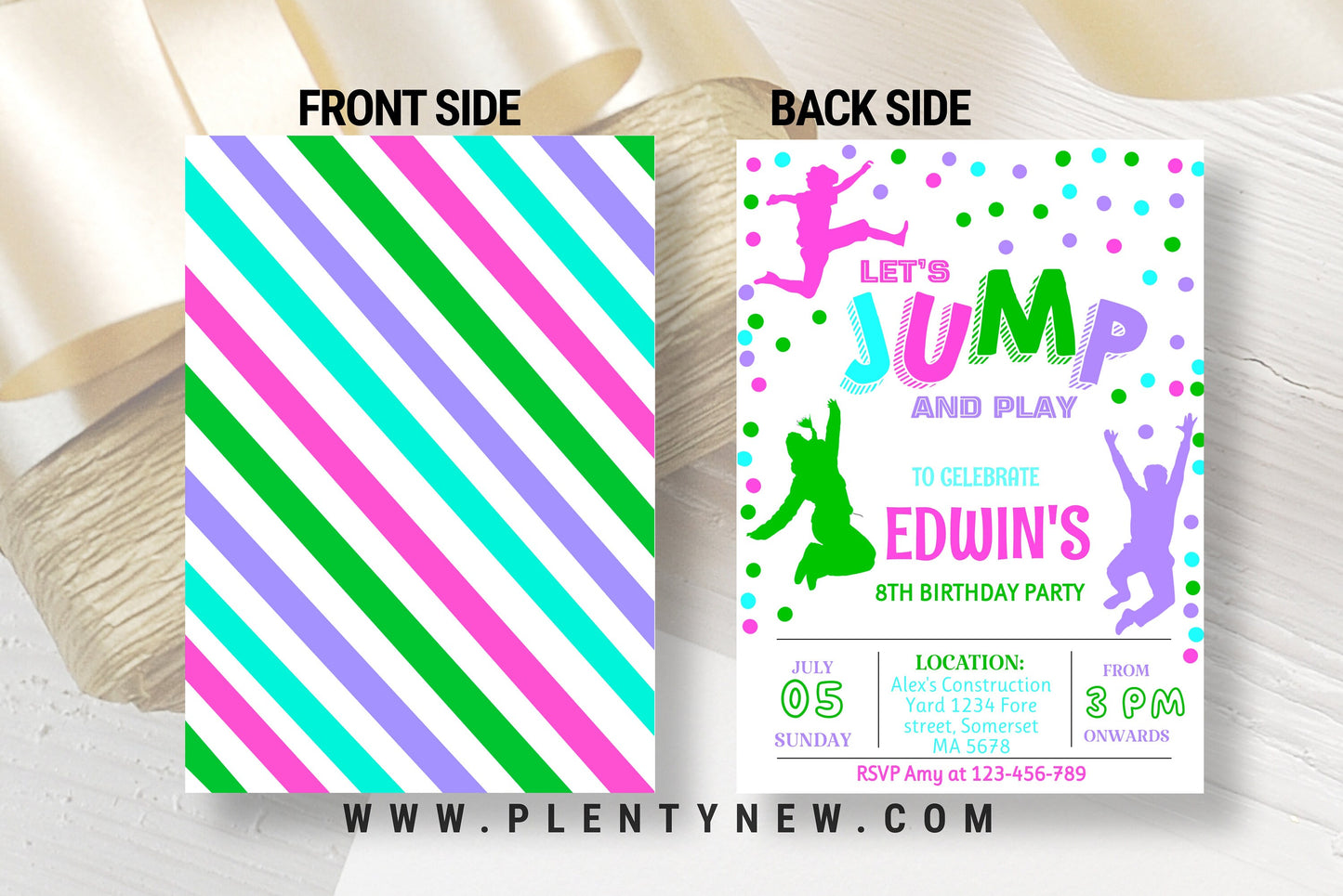 Jump Invitation, Editable Jump Birthday Invite, Trampoline Party, Jump Party, Let's Jump Party, Instant Download,  Bounce House Party, JP