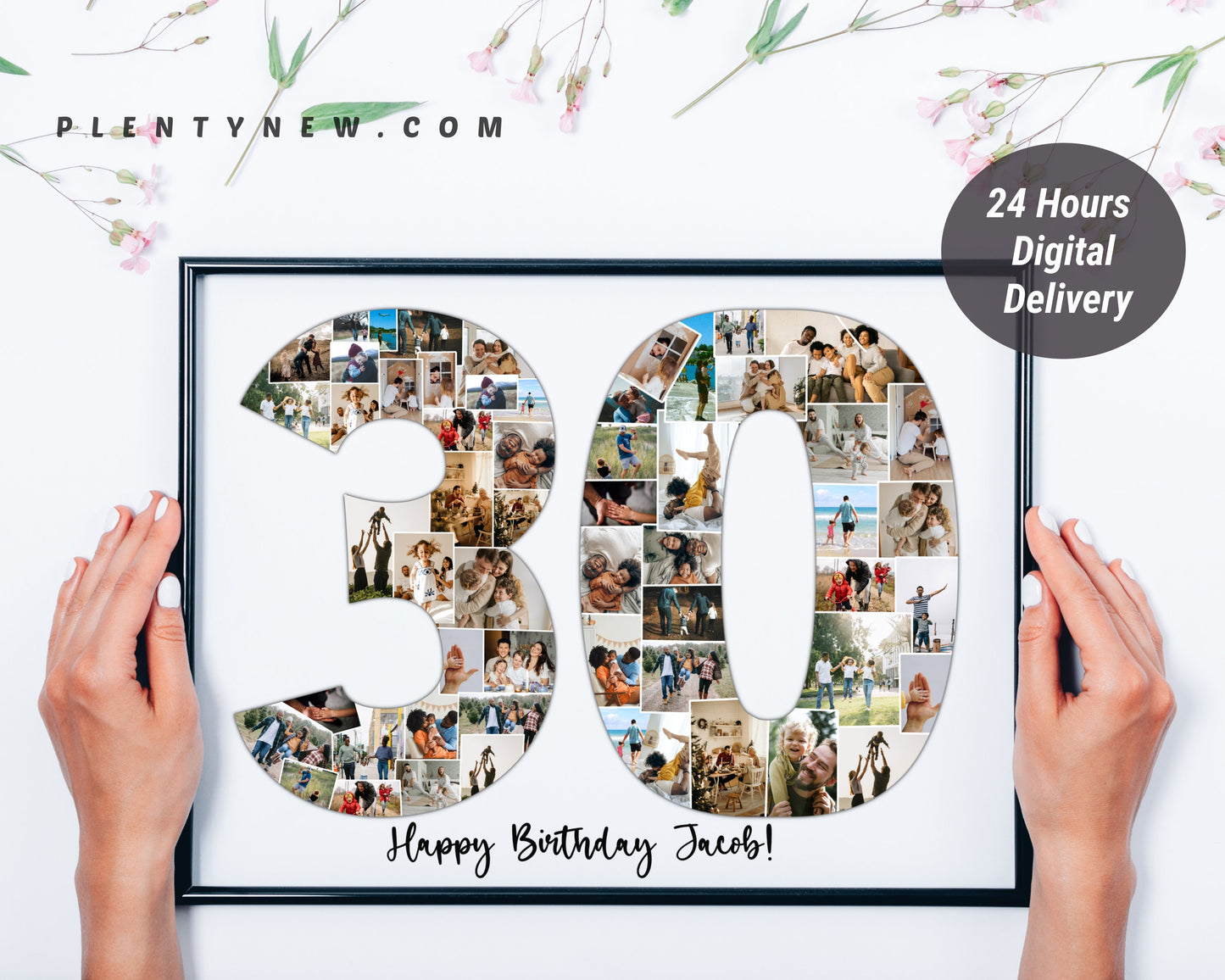 Personalized 30th Anniversary Gift, 30th Anniversary Photo Collage Gift, 30th Anniversary Collage Gift for Parents, 30 Years of Marriage
