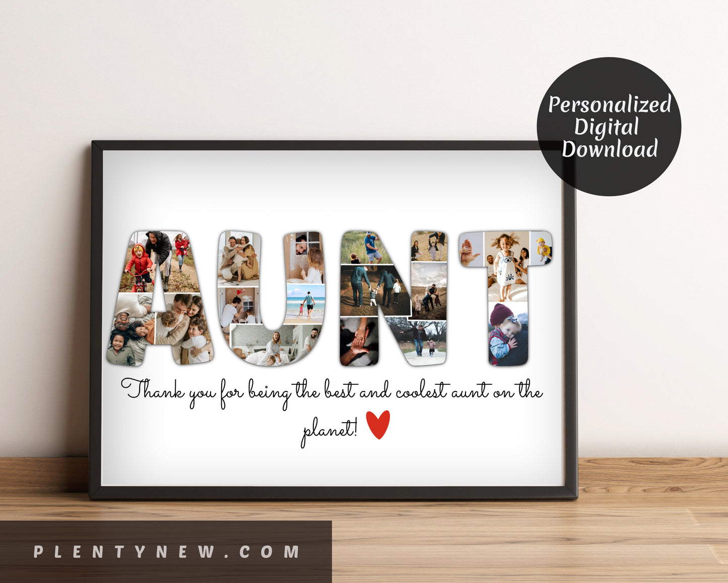 Custom Aunt Photo Collage, Printable Photo Gift for Aunt Personalized Cool Aunt Gift from Niece Nephew Aunt Birthday Gift Aunt Birthday gift