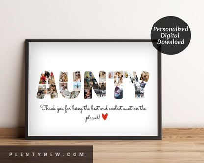 Personalized Aunt Photo Collage, Auntie Custom Gift, Gift for Aunt, Aunt Gift Idea, Aunt Picture Collage, Auntie Photo Gifts, Best Aunt Ever