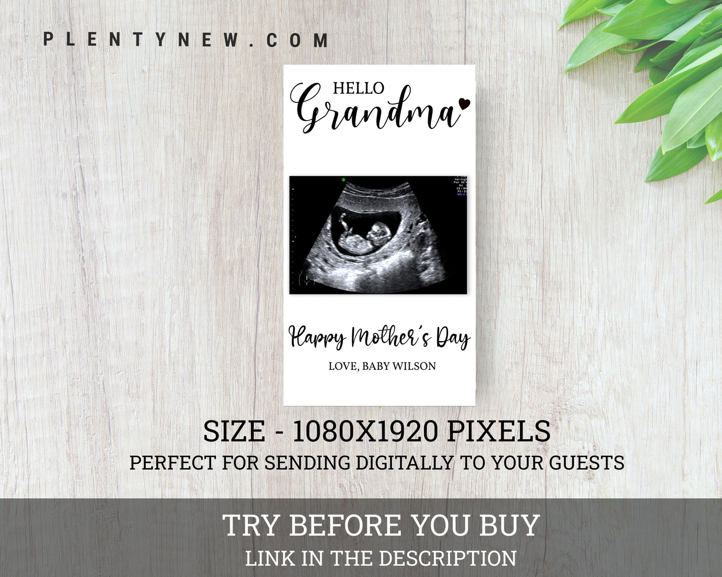 Mother's Day Baby Announcement Editable Printable Card for Mom, Personalized Pregnancy Announcement Grandmother, 5x7 Inches, Instant DIY, MM