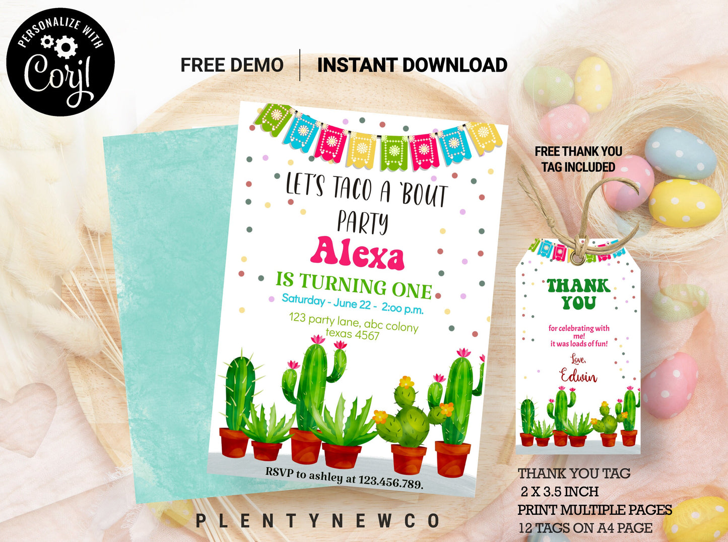 Editable Holy Guacamole Baby Shower Invitation Fiesta Cactus Mexican Taco Succulent Instant Download Printable Corjl Template Digital , GM