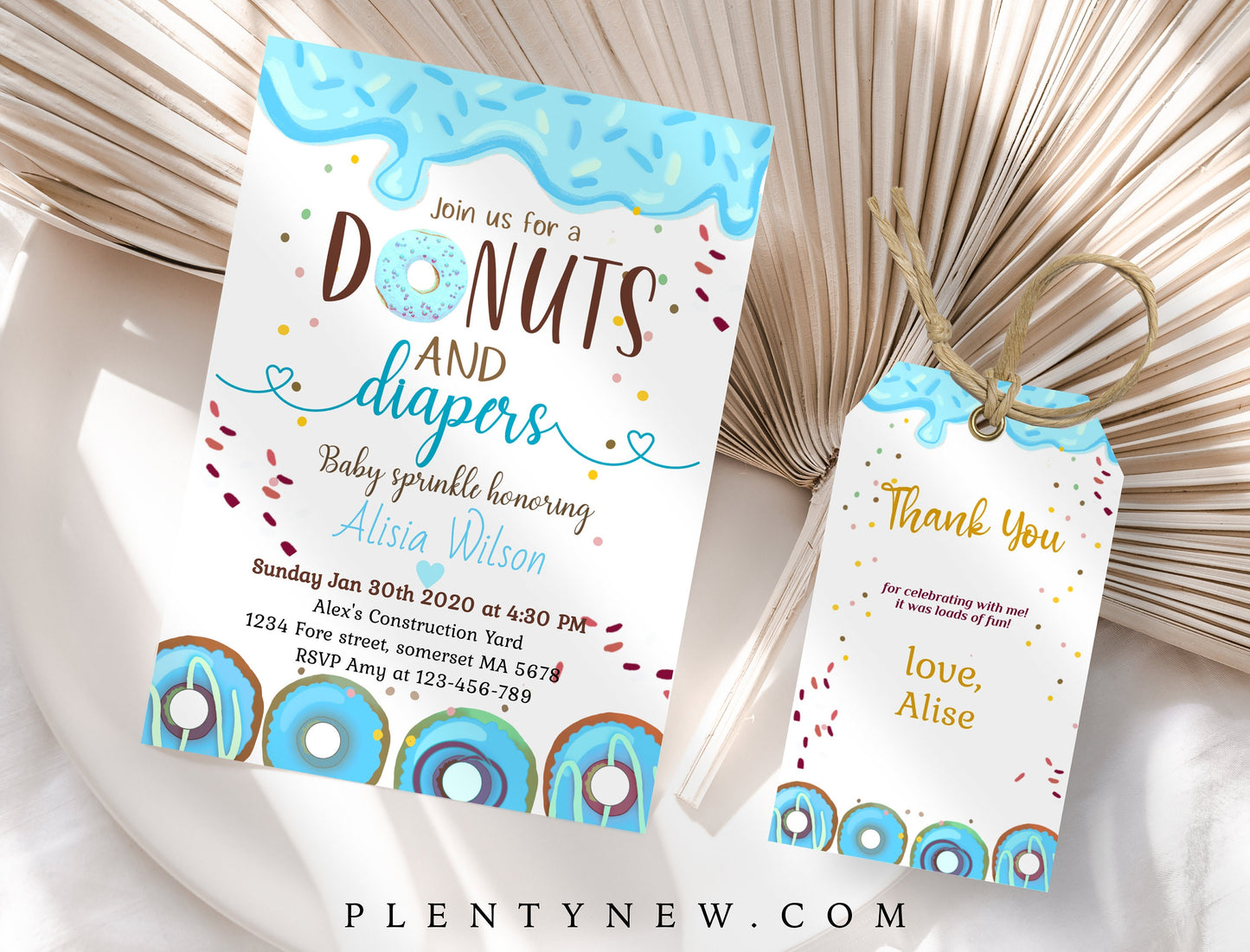 Editable Donuts And Diapers Baby Sprinkle Donut Baby Sprinkle Donut Baby Shower Editable Donut Sprinkle Instant Download File Corjl, PFA
